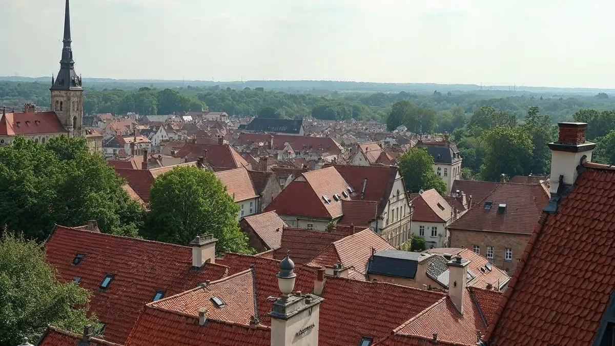 Fußgängerzone in Potsdam-Mittelmark im Abendlicht, Symbolbild für den öffentlichen Raum, in dem sich Jugendgruppen treffen