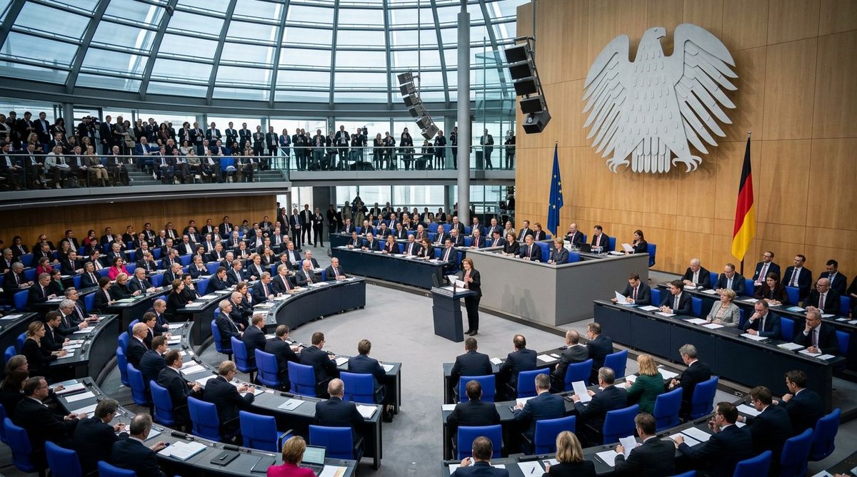 Bundestag Plenarsaal — Demokratie und Institutionen als Schutzwall