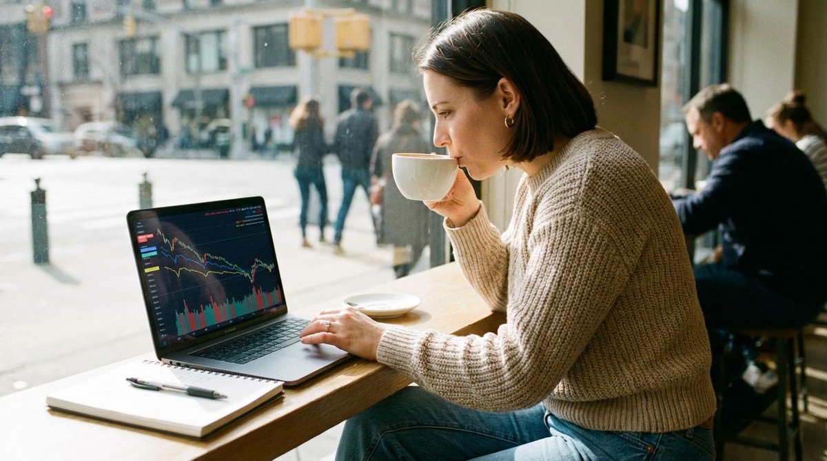 Wahlumfrage-Auswertung am Laptop — Meinungsforschung und Sonntagsfrage Deutschland