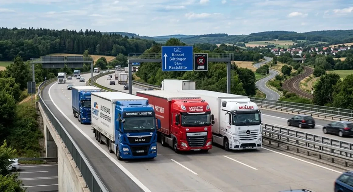 LKW auf der Autobahn — Infrastruktur als wirtschaftliche Lebensader